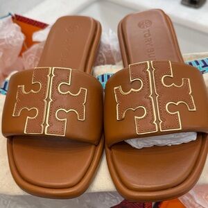 Tory Burch Tan Slide Sandals